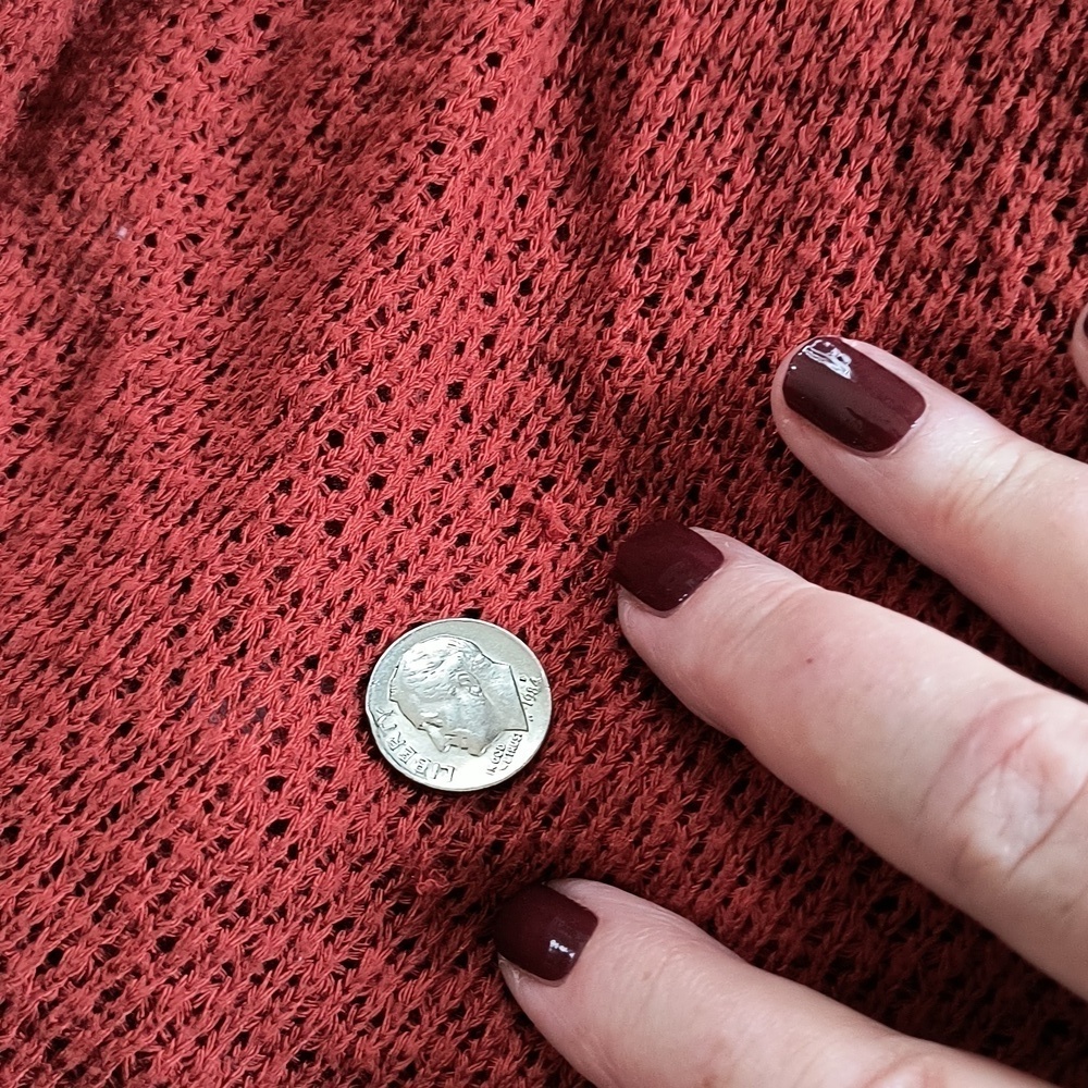 Eddie Bauer Rust Colored Open Front Waterfall Cardigan Size L - Picture 7 of 7